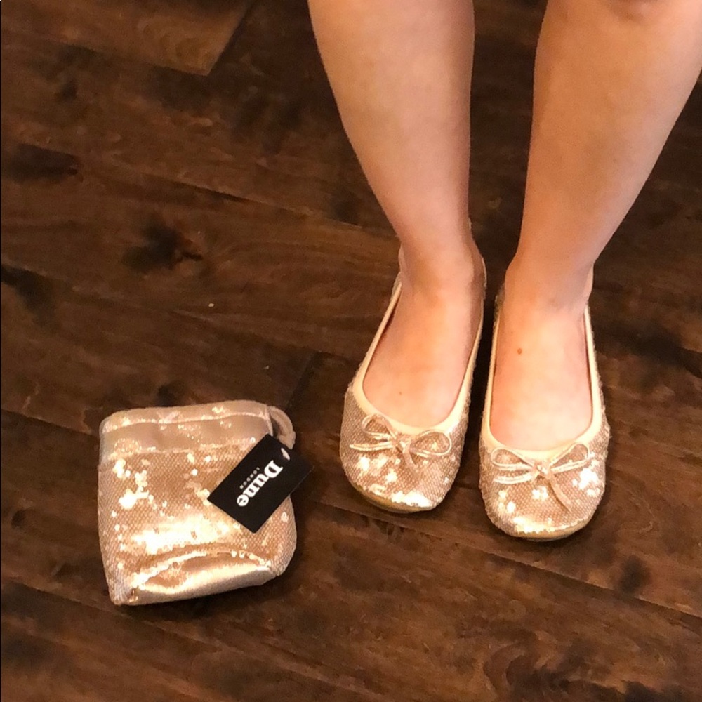 Gold Sequins Foldable Flats - Travel/Wedding/Prom